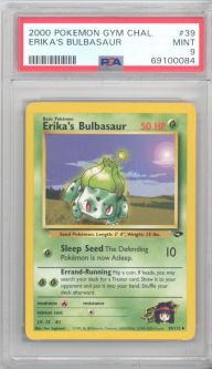 PSA 9 - Pokemon Card - Gym Challenge 39/132 - ERIKA'S BULBASAUR (uncommon) - MINT