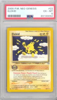 PSA 6 - Pokemon Card - Neo Genesis 22/111 - ELEKID (rare) - EX-MT