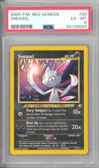 PSA 6 - Pokemon Card - Neo Genesis 25/111 - SNEASEL (rare) - EX-MT