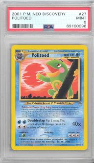 PSA 9 - Pokemon Card - Neo Discovery 27/75 - POLITOED (rare) - MINT