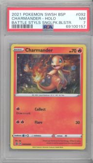 PSA 7 - Pokemon Card - S&S Promo SWSH092 - CHARMANDER - NM