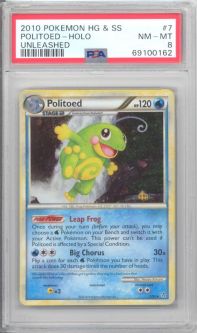 PSA 8 - Pokemon Card - HS: Unleashed 7/95 - POLITOED (holo-foil) - NM-MT