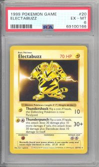 PSA 6 - Pokemon Card - Base 20/102 - ELECTABUZZ (rare) - EX-MT