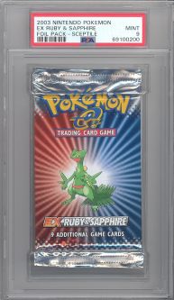 PSA 9 - Pokemon Cards - EX RUBY & SAPPHIRE - Booster Pack (9 cards) Sceptile Artwork - MINT
