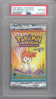 PSA 10 - Pokemon Cards - GYM HEROES - Booster Pack (1st Edition) - Misty Artwork - GEM MINT