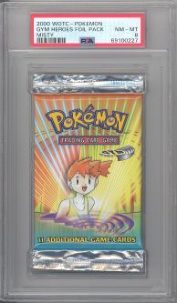 PSA 8 - Pokemon Cards - GYM HEROES - Booster Pack - Misty Artwork - NM-MT