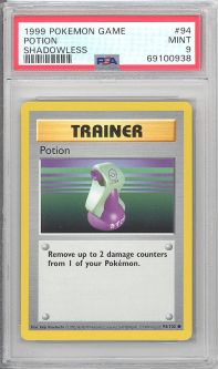 PSA 9 - Pokemon Card - Base 94/102 - POTION (common) *Shadowless* - MINT