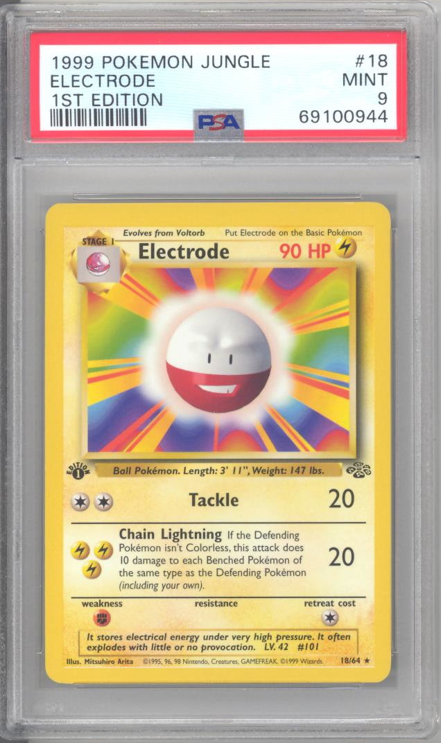 PSA 9 Pokemon Card Jungle 18/64 ELECTRODE (rare) *1st Edition