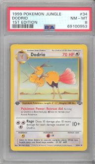 PSA 8 - Pokemon Card - Jungle 34/64 - DODRIO (uncommon) *1st Edition* - NM-MT