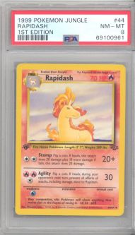 PSA 8 - Pokemon Card - Jungle 44/64 - RAPIDASH (uncommon) *1st Edition* - NM-MT