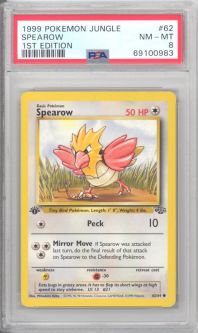 PSA 8 - Pokemon Card - Jungle 62/64 - SPEAROW (common) *1st Edition* - NM-MT
