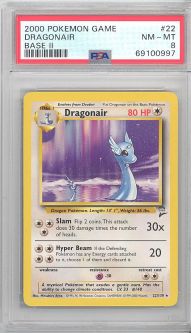 PSA 8 - Pokemon Card - Base 2 Set 22/130 - DRAGONAIR (rare) - NM-MT