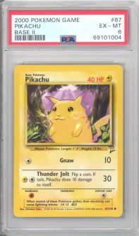 PSA 6 - Pokemon Card - Base 2 Set 87/130 - PIKACHU (common) - EX-MT