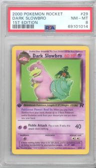 PSA 8 - Pokemon Card - Team Rocket 29/82 - DARK SLOWBRO (rare) *1st Edition* - NM-MT