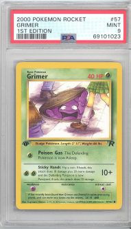 PSA 9 - Pokemon Card - Team Rocket 57/82 - GRIMER (common) *1st Edition* - MINT