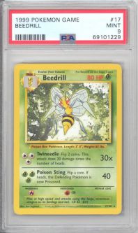 PSA 9 - Pokemon Card - Base 17/102 - BEEDRILL (rare) - MINT