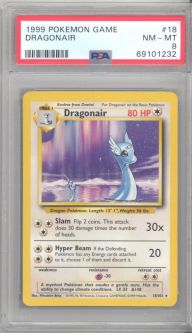 PSA 8 - Pokemon Card - Base 18/102 - DRAGONAIR (rare) - NM-MT