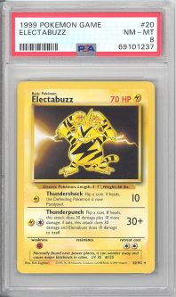 PSA 8 - Pokemon Card - Base 20/102 - ELECTABUZZ (rare) - NM-MT