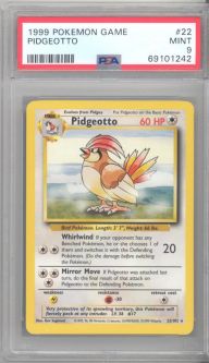 PSA 9 - Pokemon Card - Base 22/102 - PIDGEOTTO (rare) - MINT