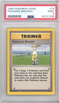 PSA 9 - Pokemon Card - Base 76/102 - POKEMON BREEDER (rare) - MINT