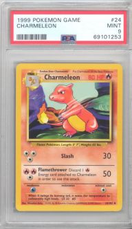 PSA 9 - Pokemon Card - Base 24/102 - CHARMELEON (uncommon) - MINT