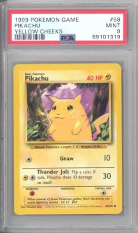 PSA 9 - Pokemon Card - Base 58/102 - PIKACHU (common) - MINT