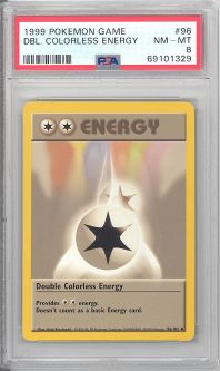 PSA 8 - Pokemon Card - Base 96/102 - DOUBLE COLORLESS ENERGY (uncommon) - NM-MT