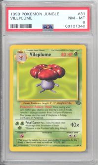PSA 8 - Pokemon Card - Jungle 31/64 - VILEPLUME (rare) - NM-MT