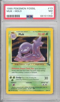PSA 7 - Pokemon Card - Fossil 13/62 - MUK (holo-foil) - NM