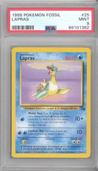 PSA 9 - Pokemon Card - Fossil 25/62 - LAPRAS (rare) - MINT