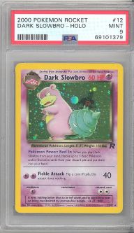 PSA 9 - Pokemon Card - Team Rocket 12/82 - DARK SLOWBRO (holo-foil) - MINT