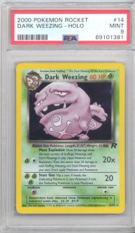 PSA 9 - Pokemon Card - Team Rocket 14/82 - DARK WEEZING (holo-foil) - MINT