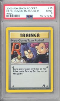 PSA 9 - Pokemon Card - Team Rocket 15/82 - HERE COMES TEAM ROCKET (holo-foil) - MINT