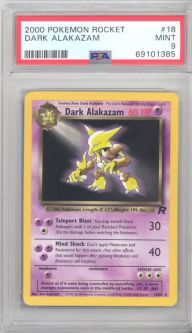 PSA 9 - Pokemon Card - Team Rocket 18/82 - DARK ALAKAZAM (rare) - MINT