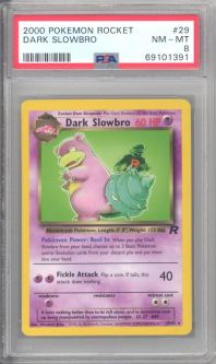 PSA 8 - Pokemon Card - Team Rocket 29/82 - DARK SLOWBRO (rare) - NM-MT