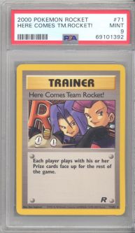 PSA 9 - Pokemon Card - Team Rocket 71/82 - HERE COMES TEAM ROCKET (rare) - MINT