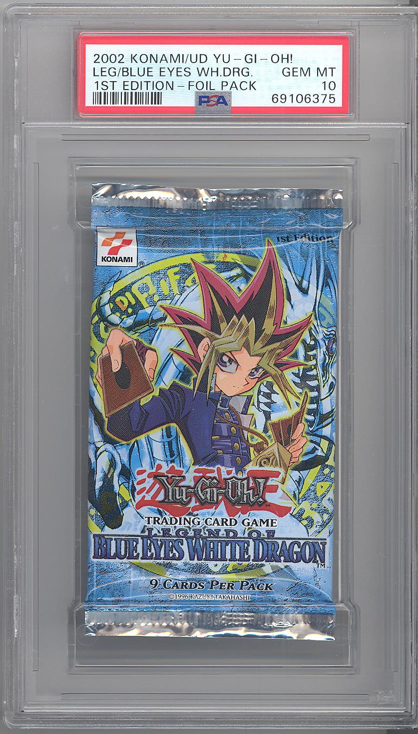 thumbnail image 2 of YuGiOh! Legend Of Blue Eyes White Dragon Booster Pack - German 1st Edition, CIB 2 of 4