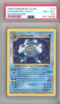 PSA 8.5 - Pokemon Card - Base 13/102 - POLIWRATH (holo-foil) *Shadowless* - NM-MT+