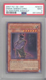 PSA 9 - Yu-Gi-Oh Card - GLAS-EN032 - ENISHI, SHIEN'S CHANCELLOR (ultra rare holo) - MINT