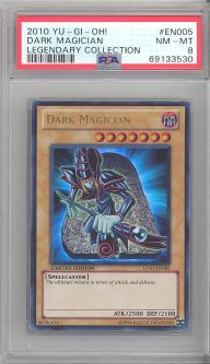 PSA 8 - Yu-Gi-Oh Card - LC01-EN005 - DARK MAGICIAN (ultra rare holo) - NM-MT