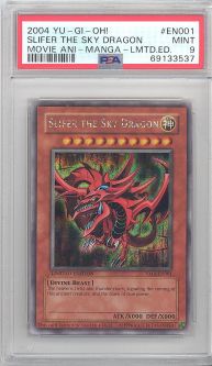 PSA 9 - Yu-Gi-Oh God Card - YMA-EN001 - SLIFER the SKY DRAGON (secret rare holo) - MINT