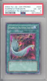 PSA 6 - Yu-Gi-Oh Card - SDD-003 - HARPIE'S FEATHER DUSTER (secret rare holo) - EX-MT