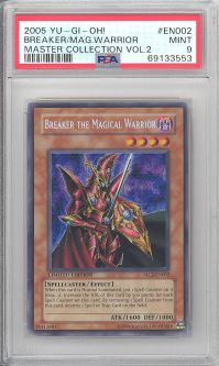PSA 9 - Yu-Gi-Oh Card - MC2-EN002 - BREAKER THE MAGICAL WARRIOR (secret rare holo) - MINT