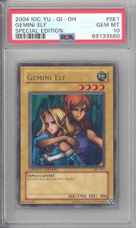 PSA 10 - Yu-Gi-Oh Card - IOC-SE1 - GEMINI ELF (ultra rare holo) - GEM MINT