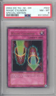 PSA 8 - Yu-Gi-Oh Card - IOC-SE2 - MAGIC CYLINDER (ultra rare holo) - NM-MT