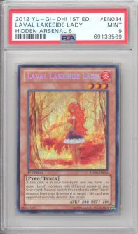 PSA 9 - Yu-Gi-Oh Card - HA06-EN034 - LAVAL LAKESIDE LADY (secret rare holo) - MINT