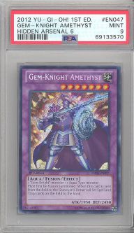 PSA 9 - Yu-Gi-Oh Card - HA06-EN047 - GEM-KNIGHT AMETHYST (secret rare holo) - MINT