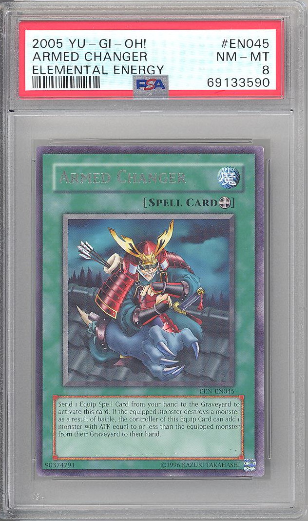 PSA 8 - Yu-Gi-Oh Card - EEN-EN045 - ARMED CHANGER (rare) - NM-MT