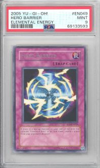 PSA 9 - Yu-Gi-Oh Card - EEN-EN049 - HERO BARRIER (rare) - MINT