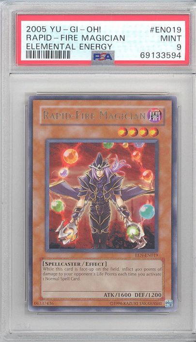 PSA 9 - Yu-Gi-Oh Card - EEN-EN019 - RAPID FIRE MAGICIAN (rare